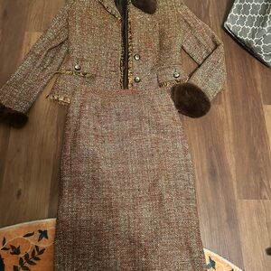 Vintage Bloomingdale’s rabbit fur skirt suite